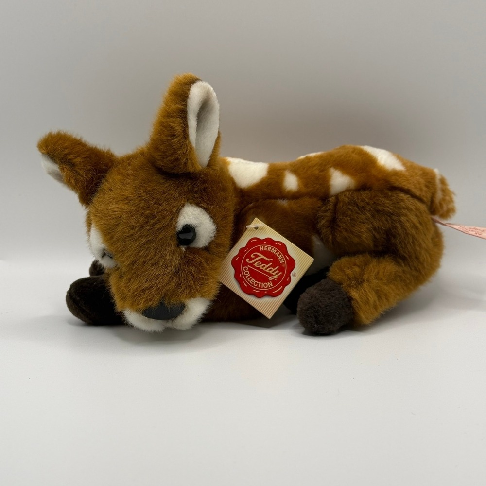 Hermann Teddy Collection Fawn Deer Plush Spotted Brown White Germany 9 Inch